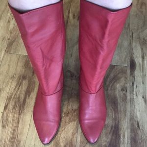 Vintage Red Leather Boots